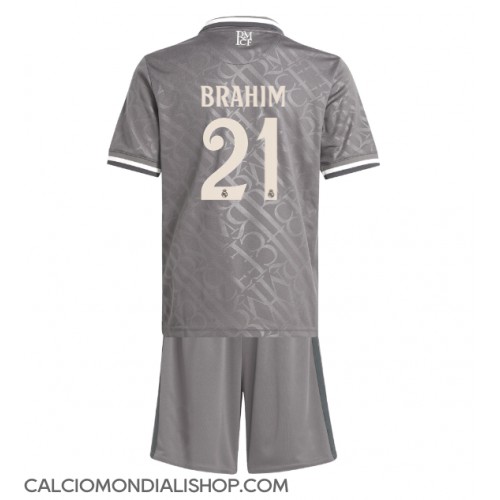 Maglie da calcio Real Madrid Brahim Diaz #21 Terza Maglia Bambino 2024-25 Manica Corta (+ Pantaloni corti)